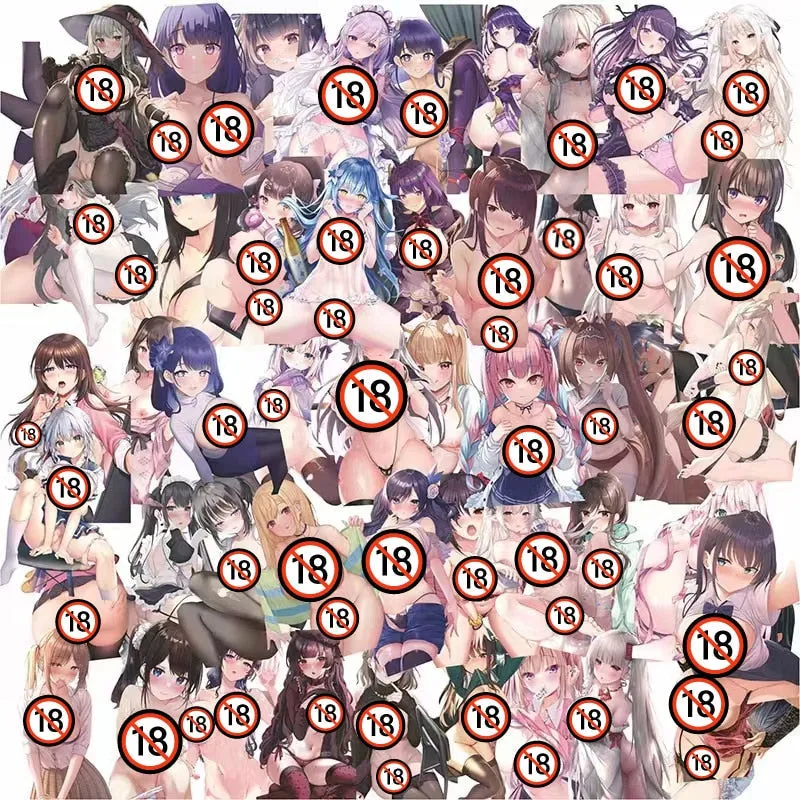 100pcs Lewd anime Stickers | Hot girl Waifu stickers Decal Stickers | For  suitcase laptop Car Truck Waterproof Car stickers