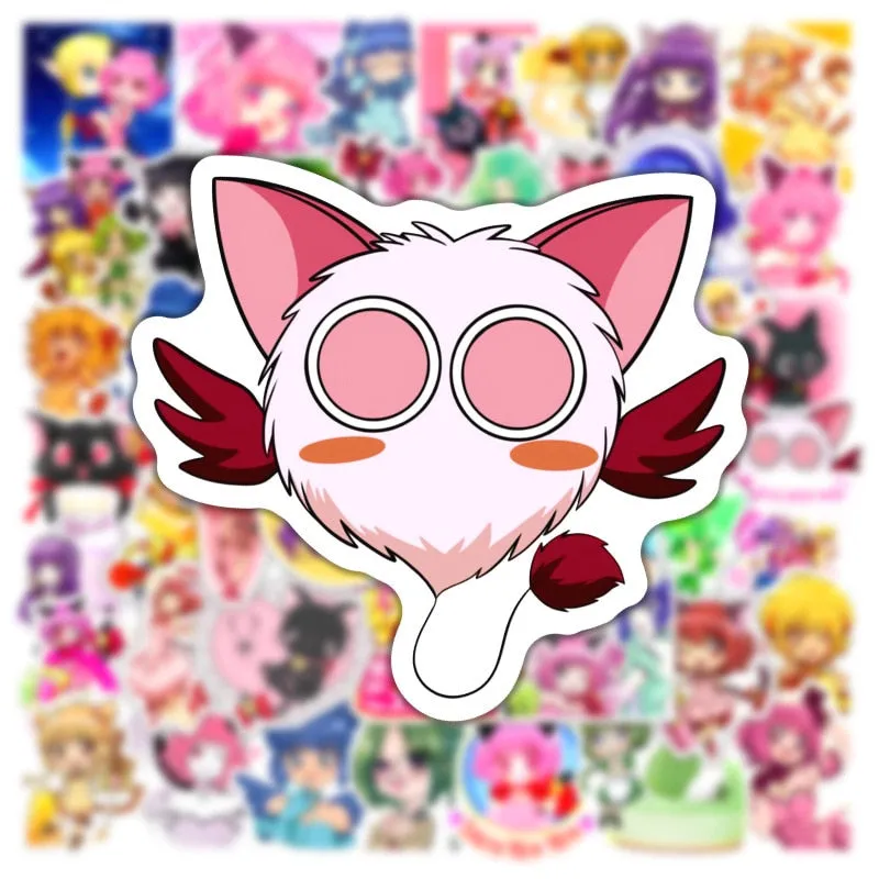 50 pcs Cartoon Anime TOKYO MEW MEW Stickers | waterproof for Car Suitcase Skateboard Guitar Laptop Decor Graffiti Sticker