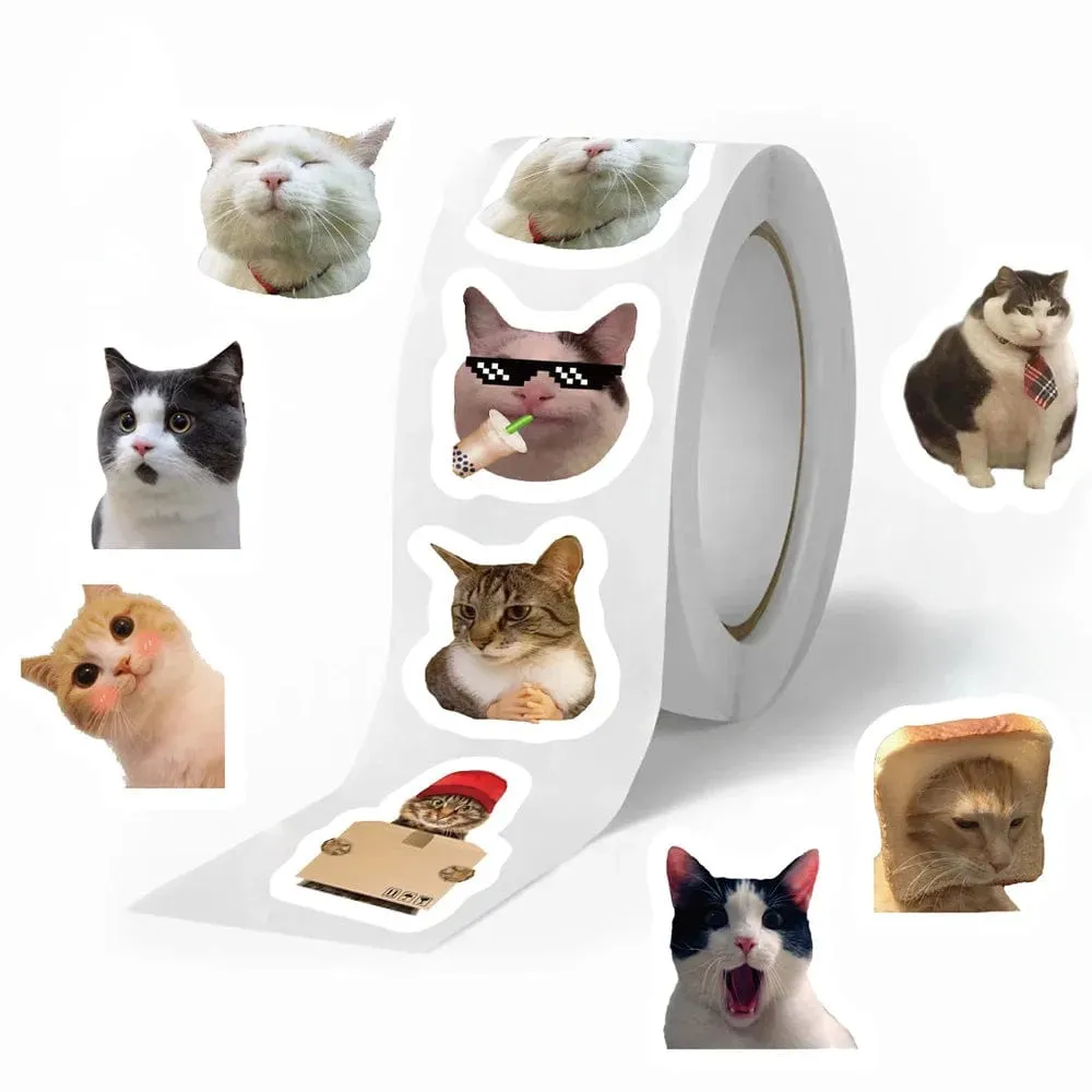 500pcs Funny Cats Meme Stickers