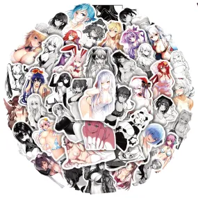 50pcs anime Decal Stickers | Hot girl Waifu stickers Decal Stickers | For  suitcase laptop Car Truck Waterproof Car stickers