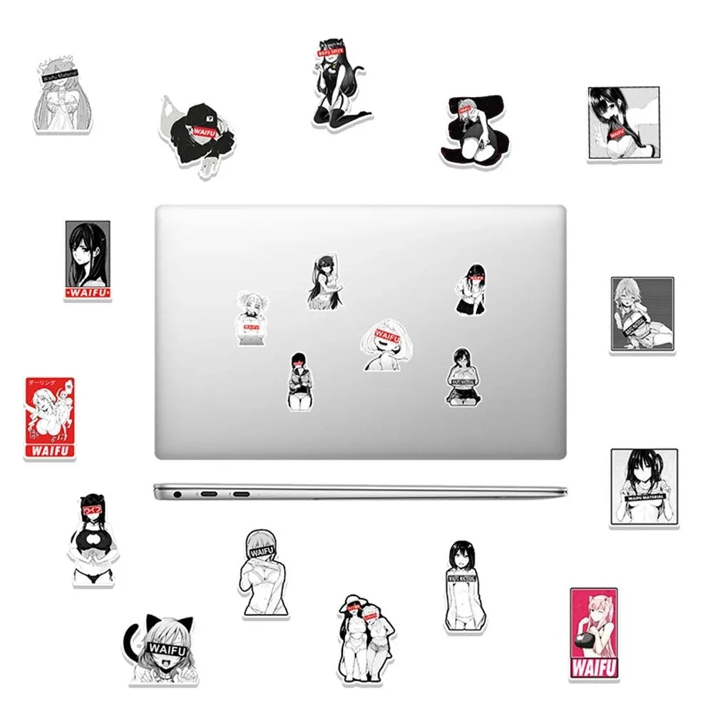 50pcs Sexy Girls Decal Stickers | Hot girl Waifu stickers Decal Stickers | For  suitcase laptop Car Truck Waterproof Car stickers