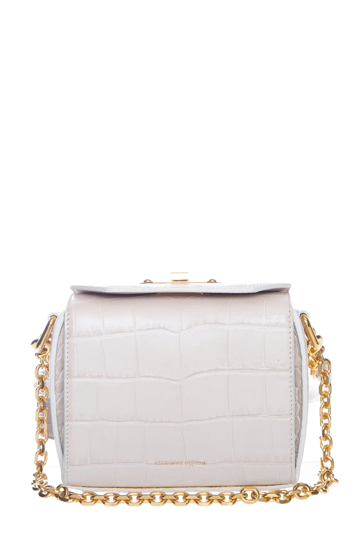 Alexander McQueen Beige Croc Embossed Handbag