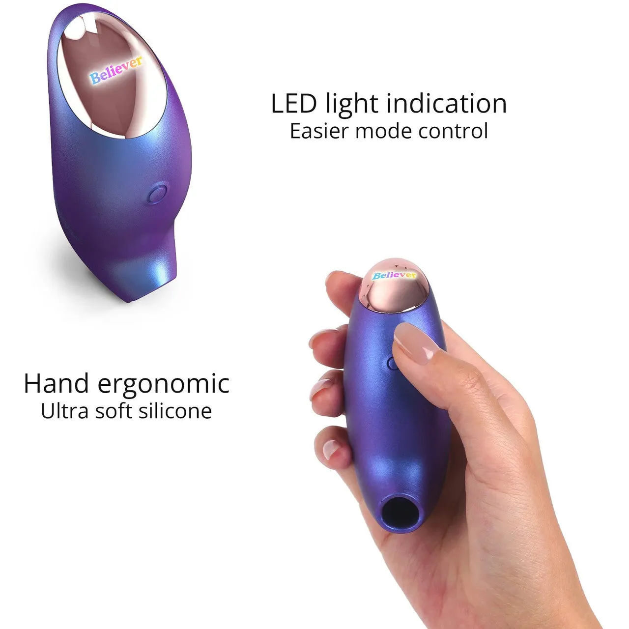 Believer Air Pulse Silicone Clitoral Stimulator By Love To Love - Iridescent Night