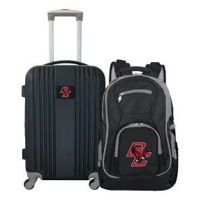 Boston College Eagles 2 Piece Premium Colored Trim Backpack and Luggage Set