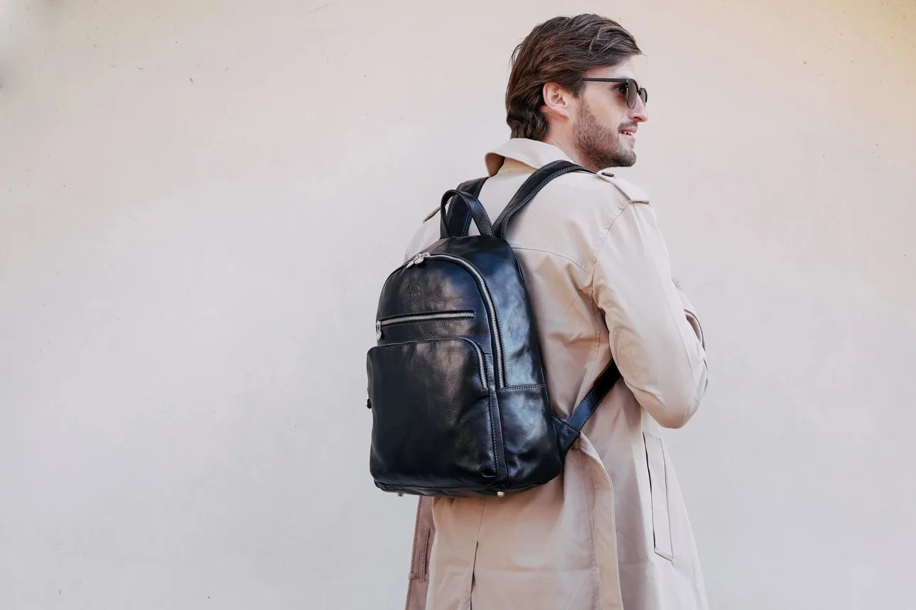 Brown Leather Backpack - I, Claudius Black