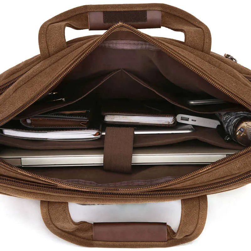 Canvas Briefcase | 17 Inch  Laptop Bag