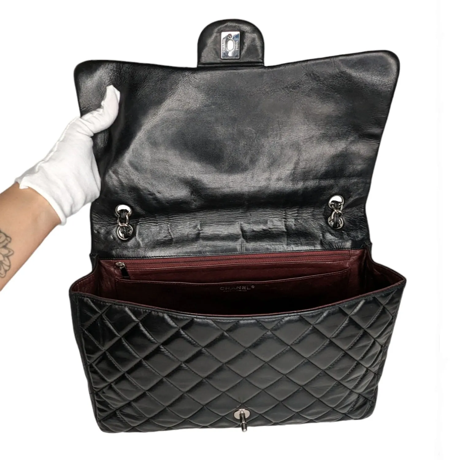 Chanel bag Lambskin Quilted Maxi Classic Single Flap Black