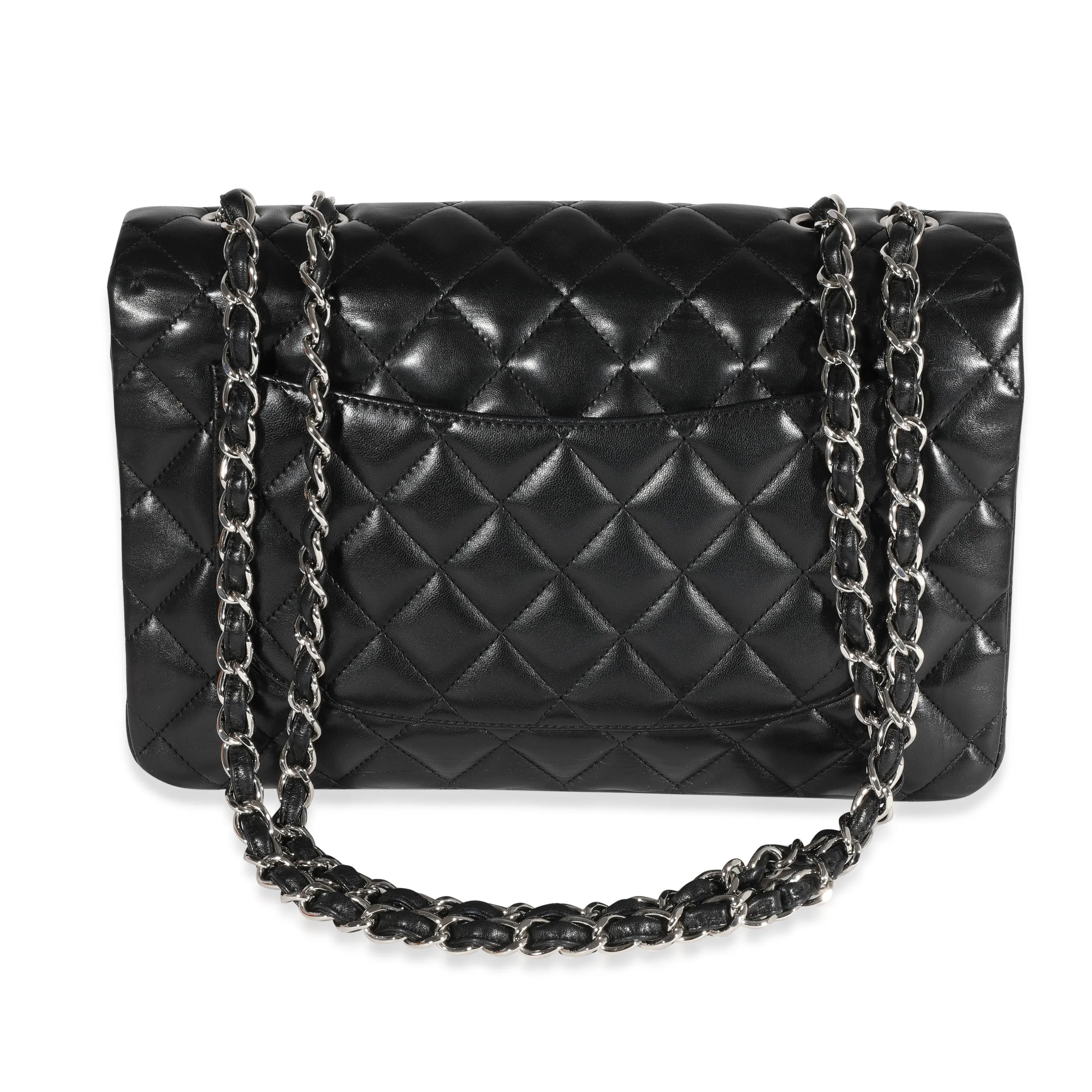 CHANEL Black Quilted Lambskin Jumbo Classic Single New Bag