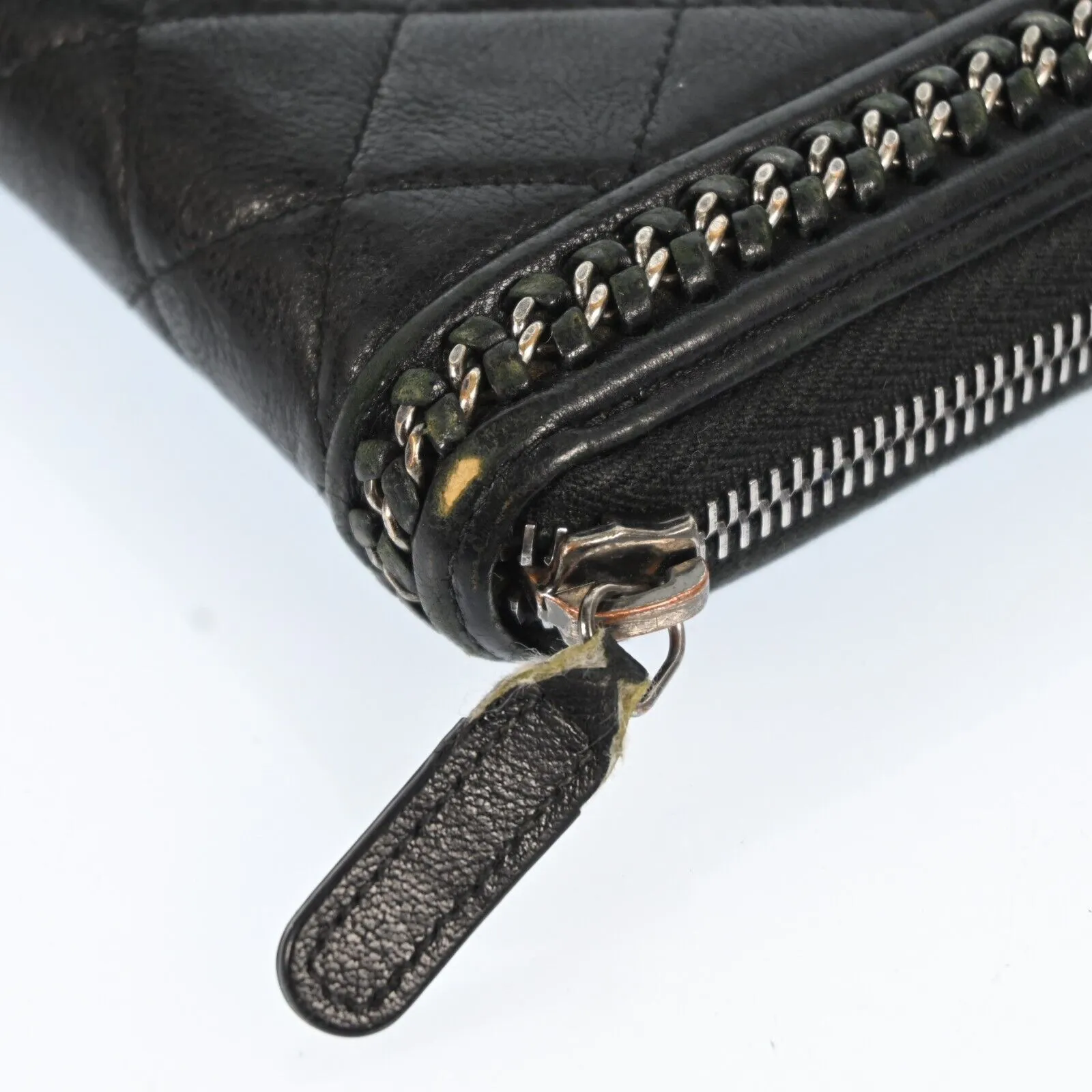 Chanel Boy Black Leather Zippy Long