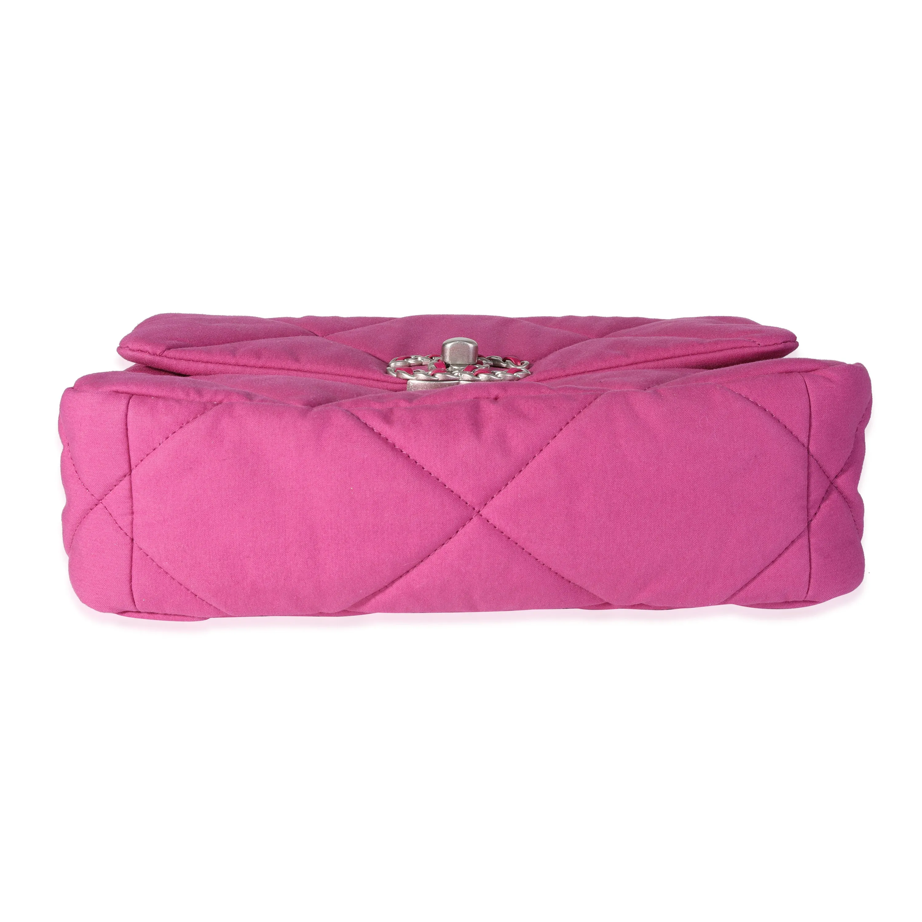 CHANEL Fuchsia Quilted Cotton Medium 19 New Bag