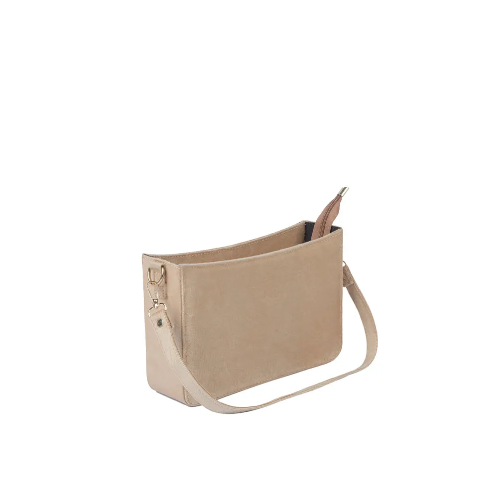 Classic Mini Light Brown Velvet Tote Bag – Sustainable and Stylish Handbag