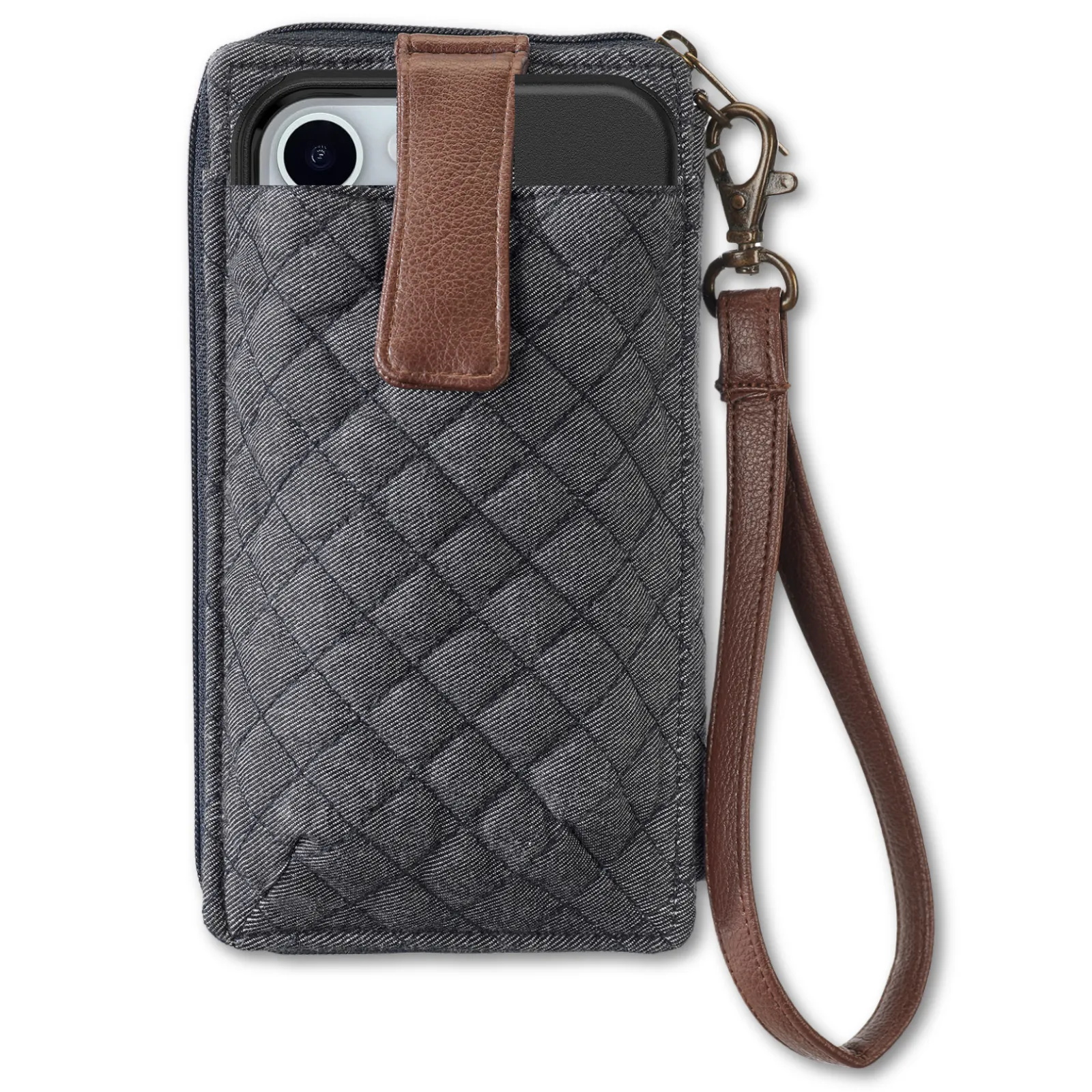 Dark Denim RFID Cell Phone Wristlet