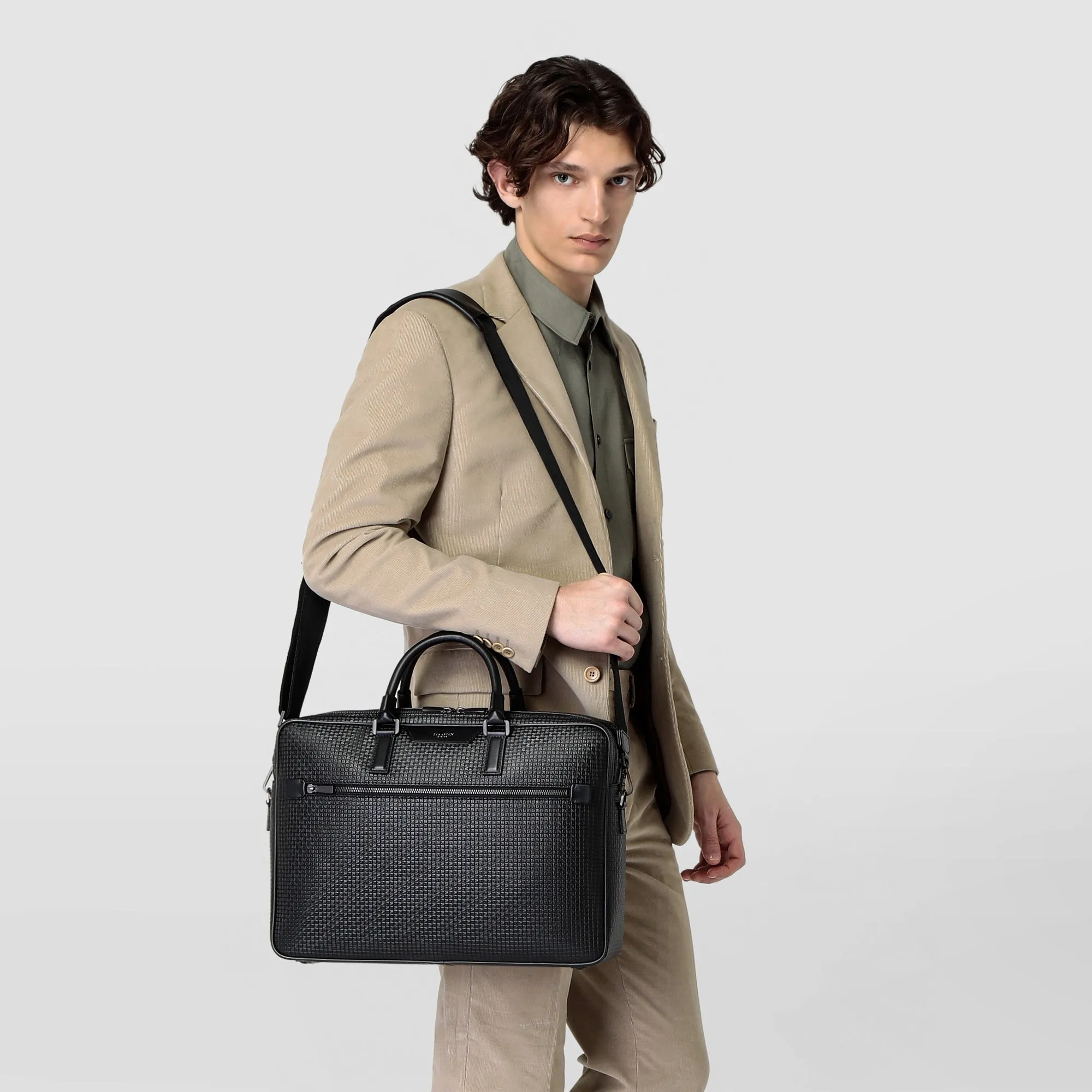 DOUBLE GUSSET BRIEFCASE IN STEPAN