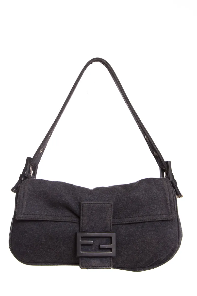 Fendi Grey Jersey Baguette Handbag