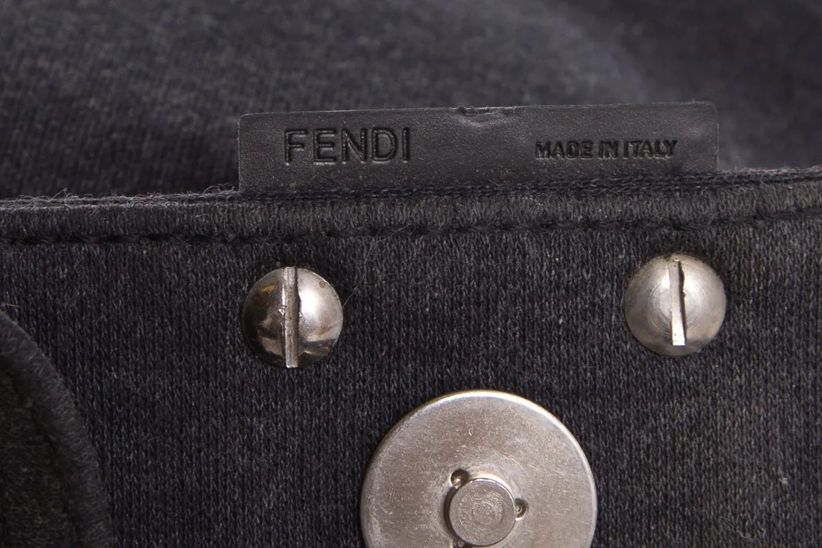 Fendi Grey Jersey Baguette Handbag