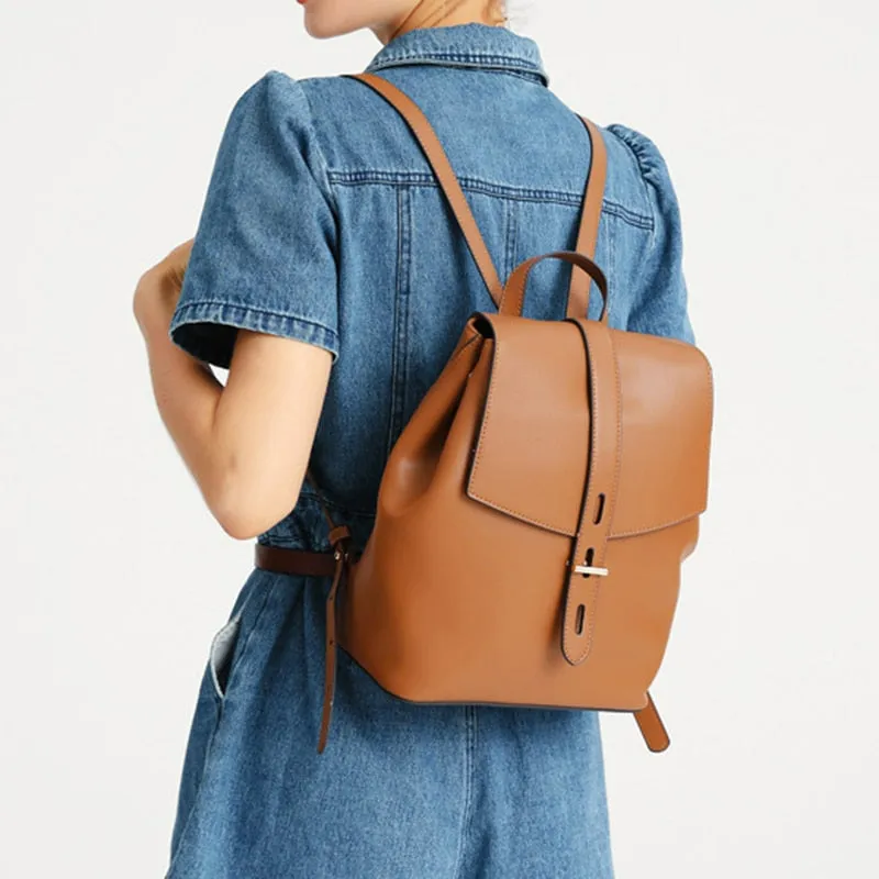 Genuine Leather Women's Backpack Rucksack