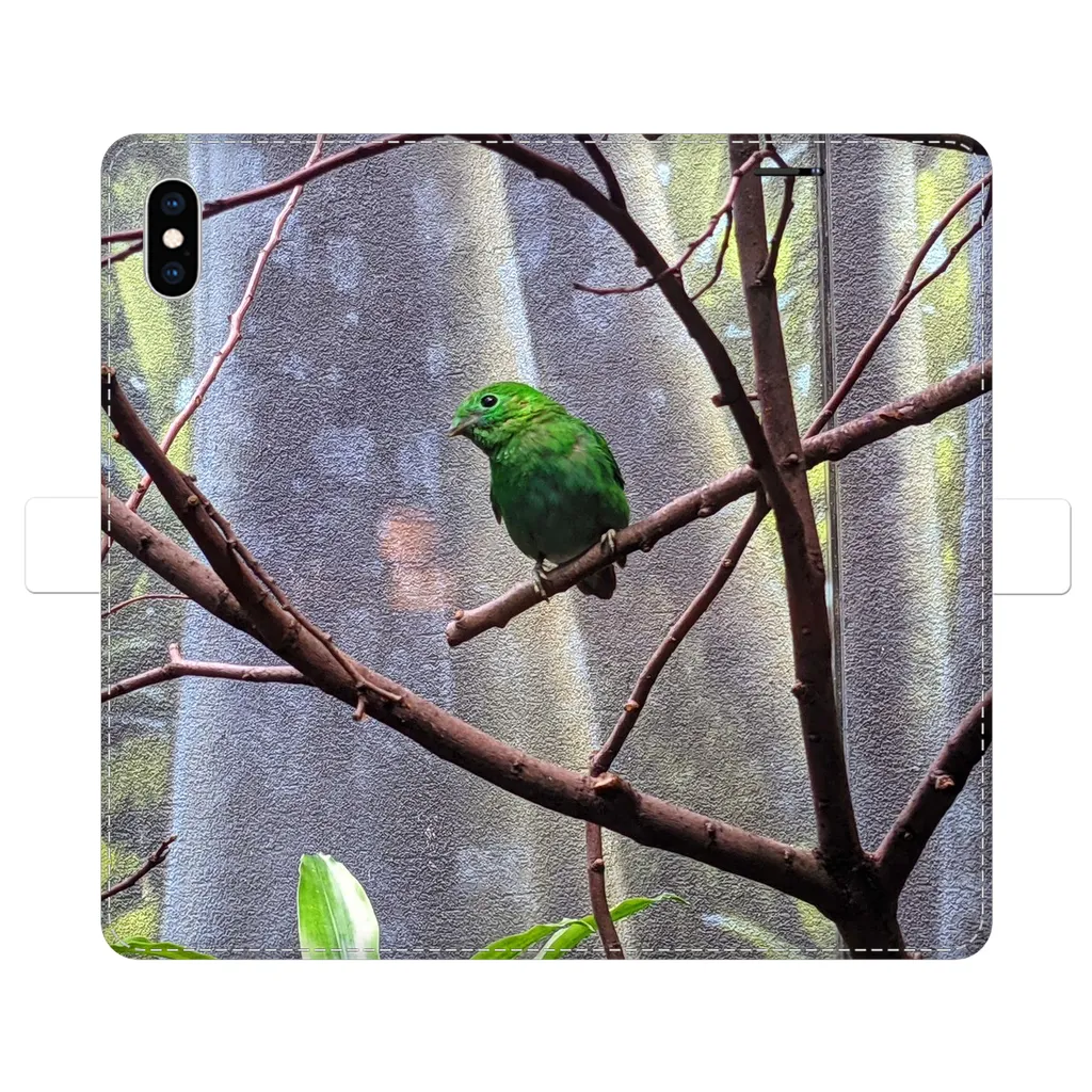 Green Bird Fully Printed Wallet Cases