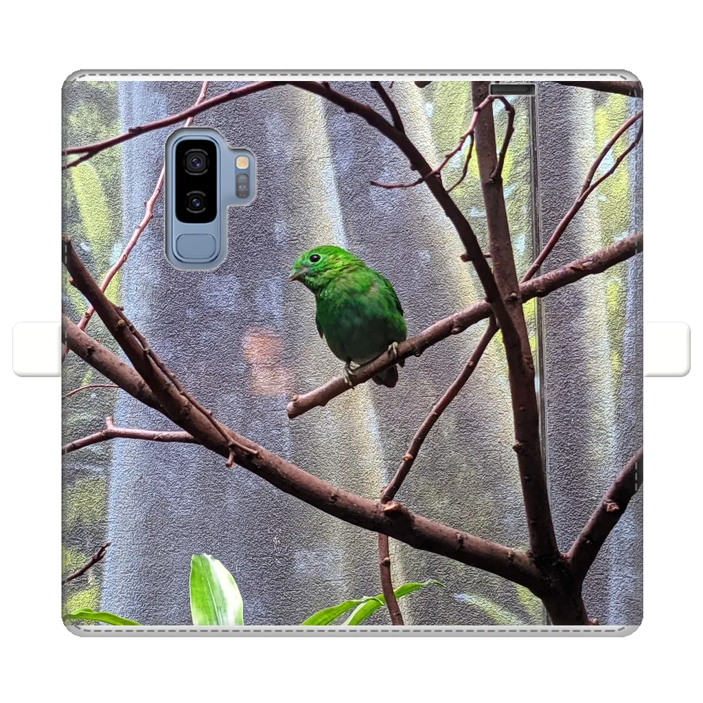 Green Bird Fully Printed Wallet Cases