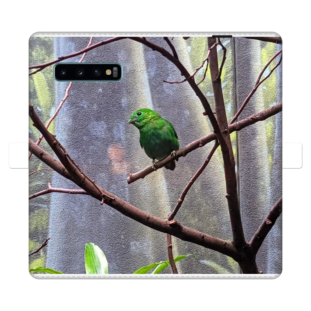 Green Bird Fully Printed Wallet Cases