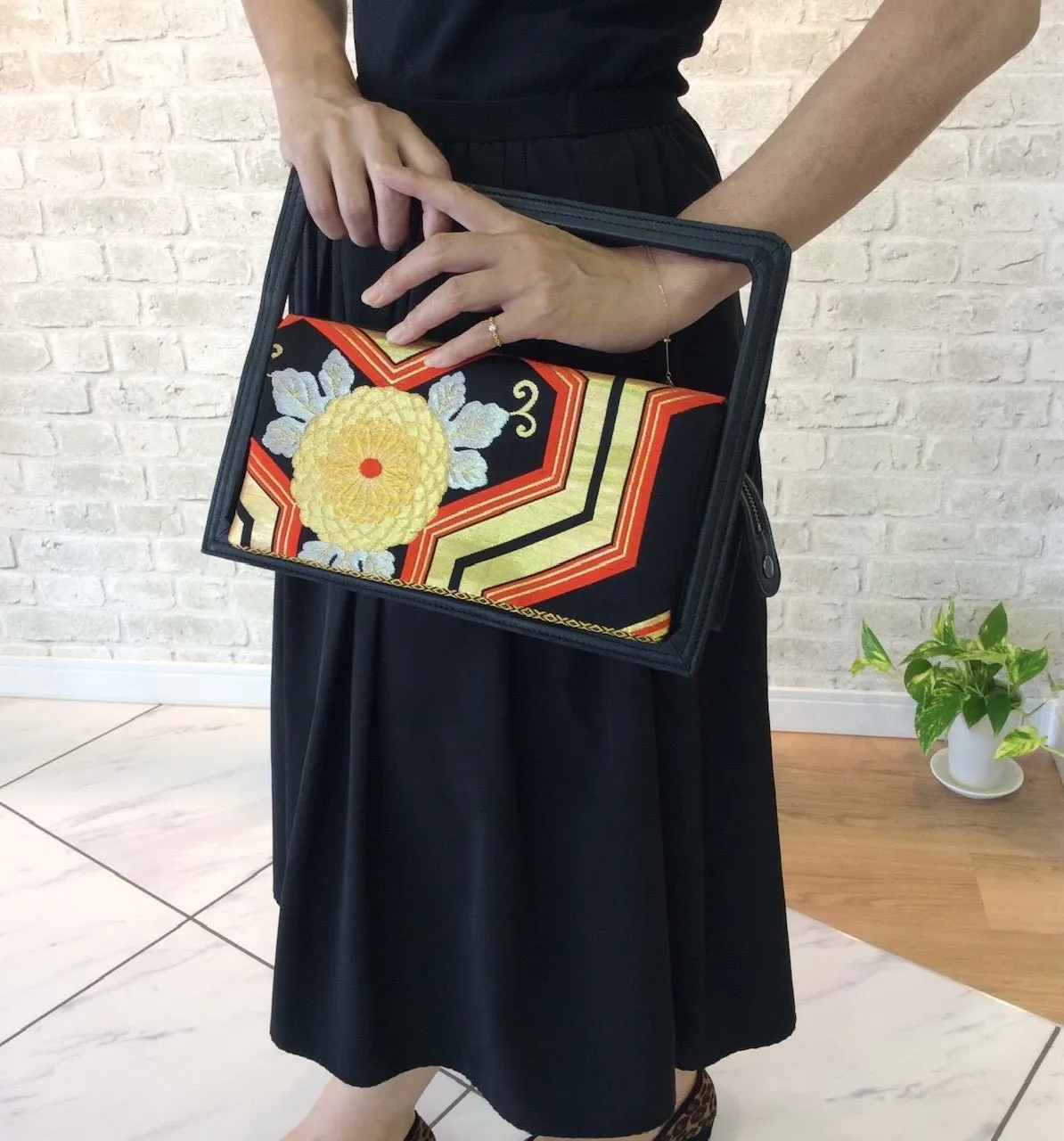 HANDBAG KOTO KIMONO obi BAG　オレンジ