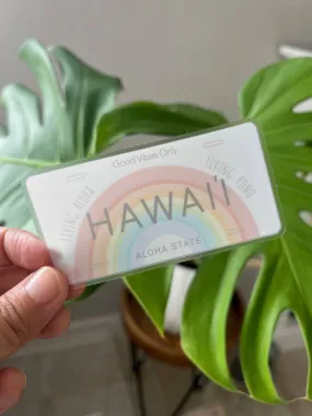 Hawaii License Plate Clear Sticker