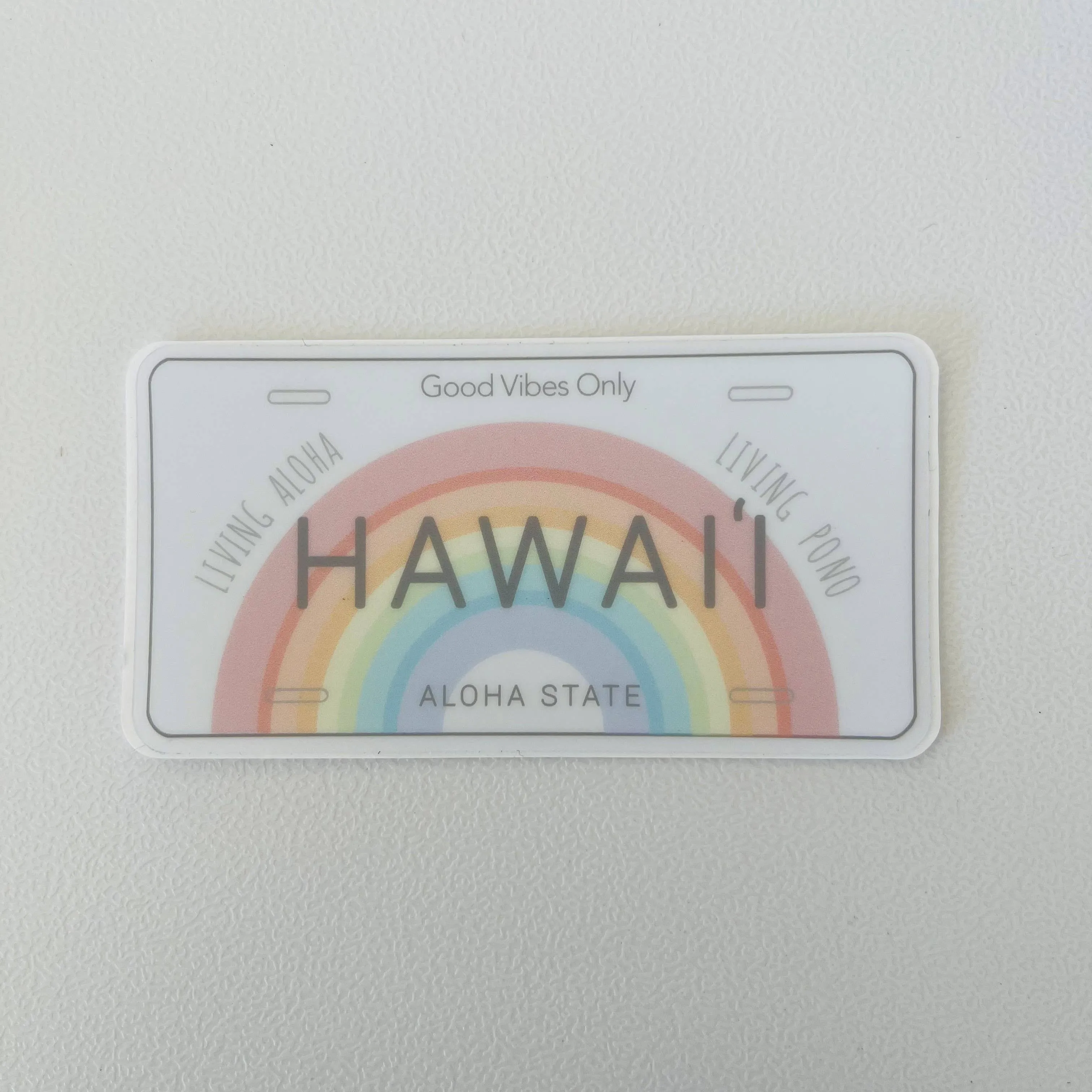 Hawaii License Plate Clear Sticker