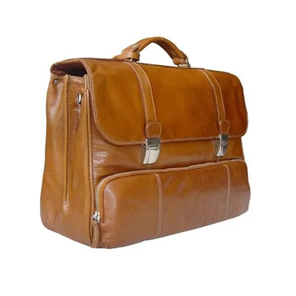 HIDEONLINE HAND CRAFTED TAN LEATHER BRIEFCASE