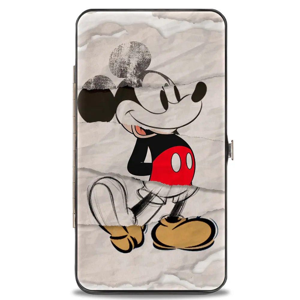 Hinged Wallet - Mickey Mouse Standing Pose Modern   Retro Sketches