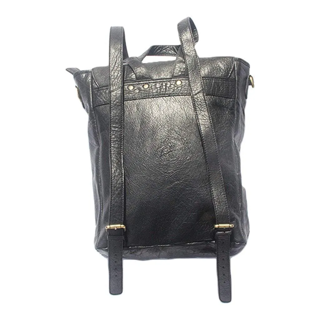 Leather Marley Black Backpack