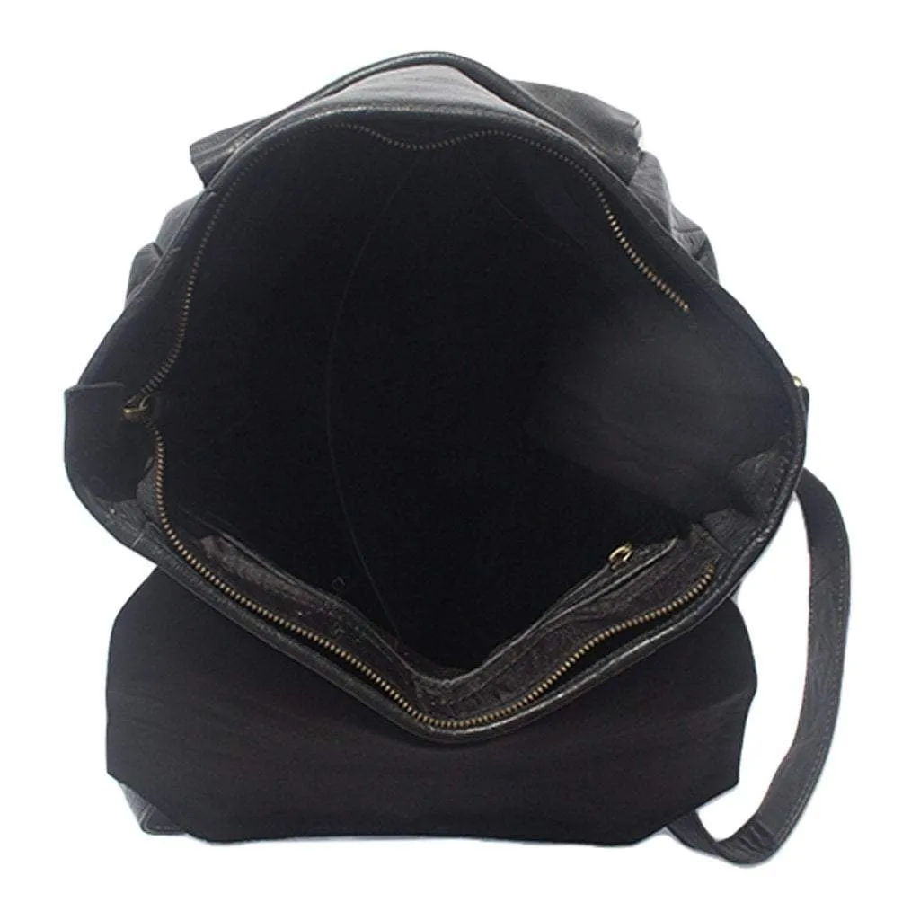 Leather Marley Black Backpack