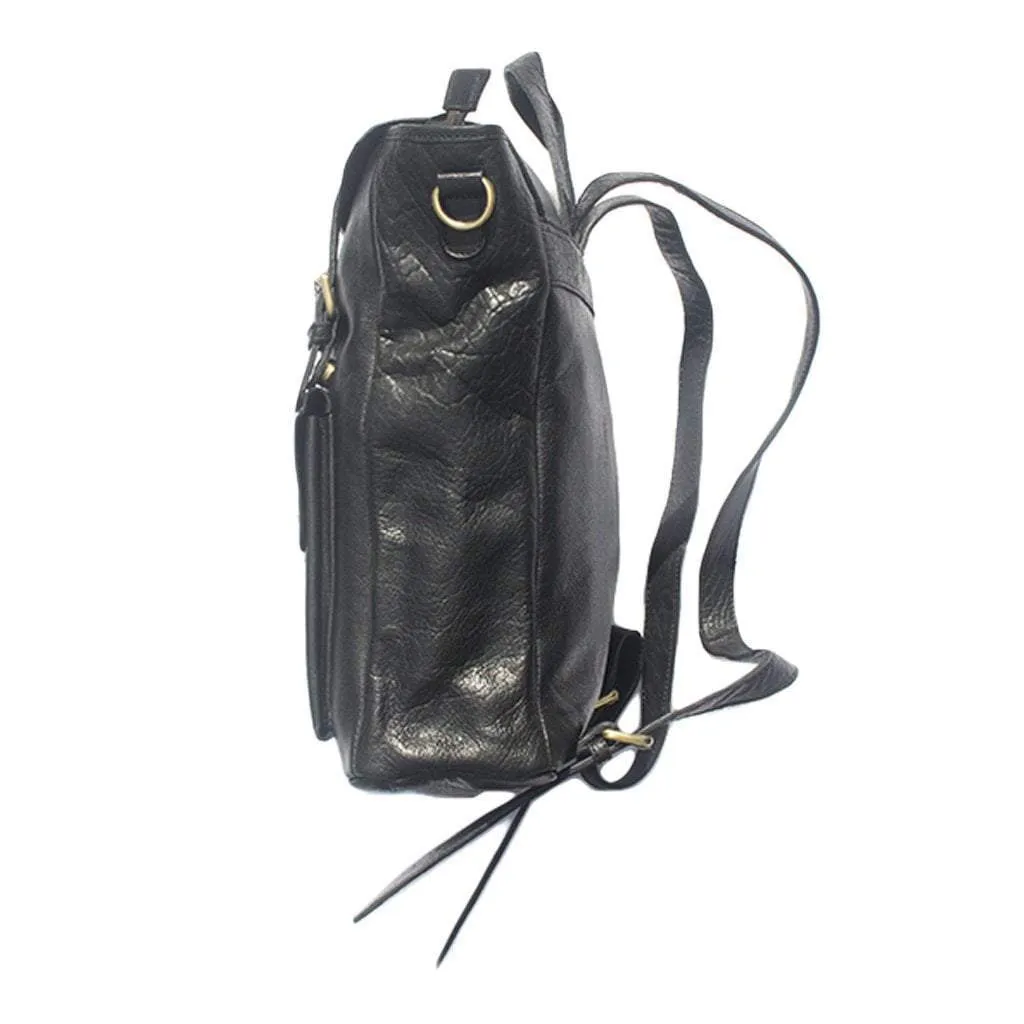 Leather Marley Black Backpack