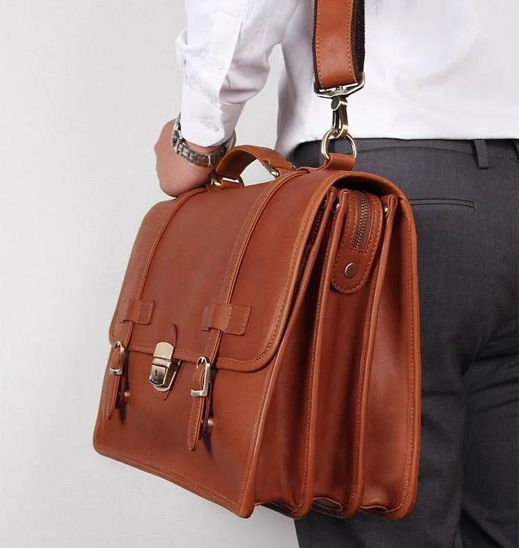 Luxury Leather Briefcase Male Genuine Leather Business