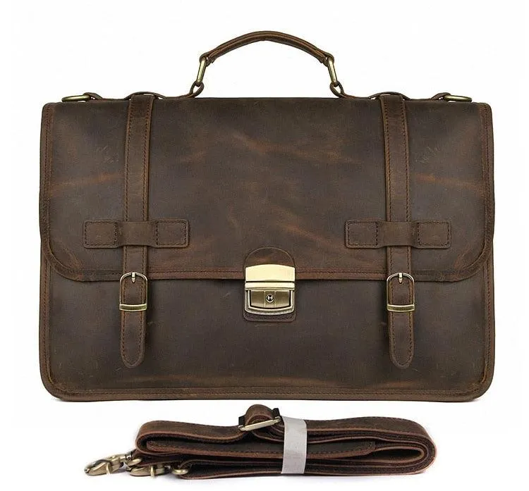 Luxury Leather Briefcase Male Genuine Leather Business