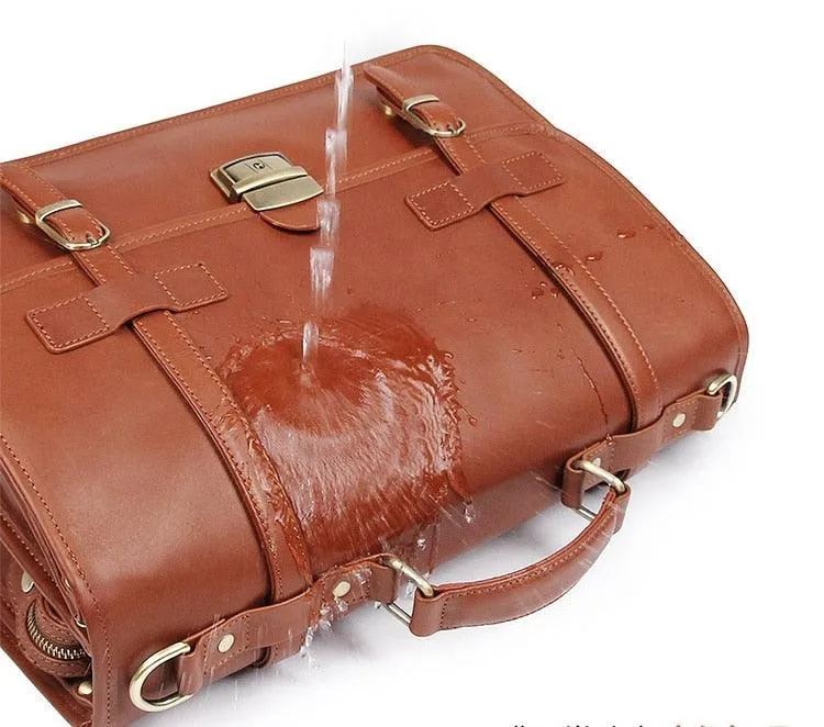 Luxury Leather Briefcase Male Genuine Leather Business