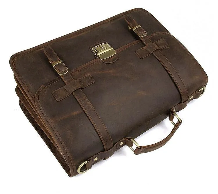 Luxury Leather Briefcase Male Genuine Leather Business