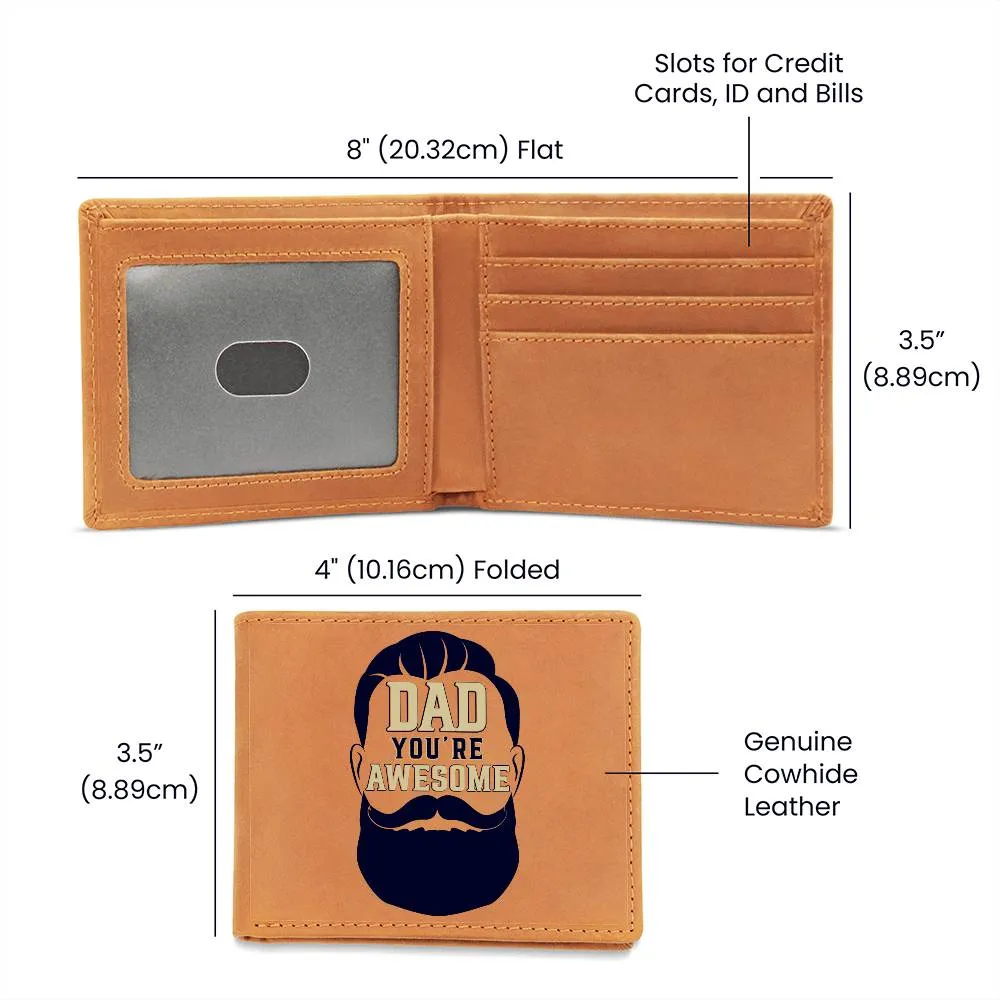 Men's Leather Wallet Dad Awesome