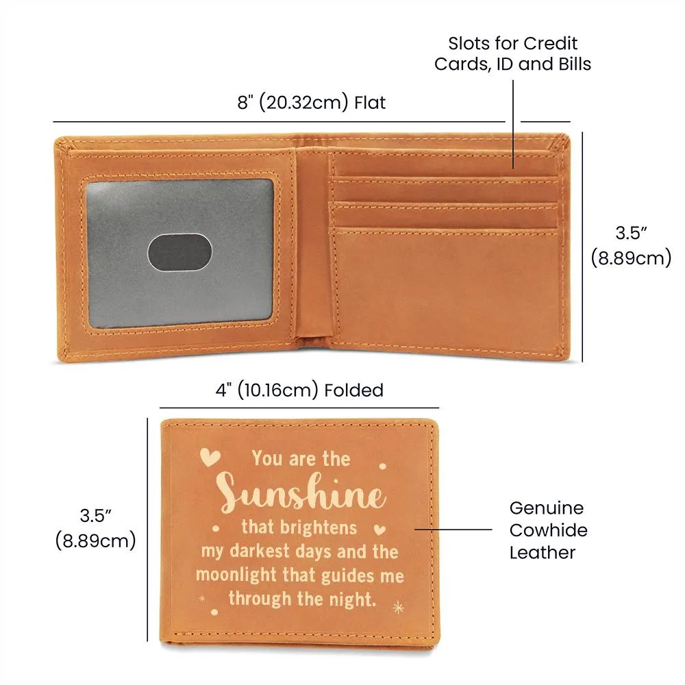 Men's Leather Wallet You are the Sunshine