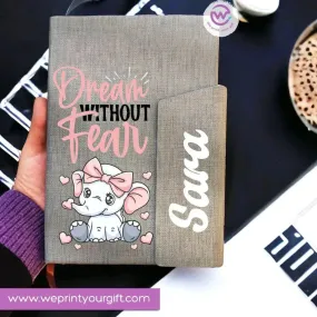 Notebook with magnetic closure-cute Elephant