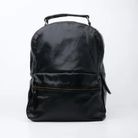 Quilted Leather Backpack in Black