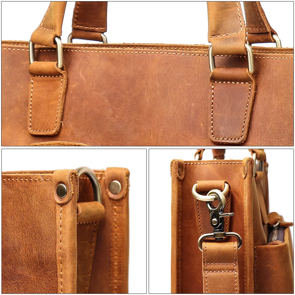 Retro Handmade Leather Briefcase Laptop Bag L9054