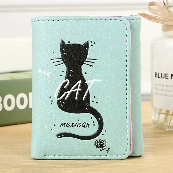 Single Cat Wallet and Coin Purse