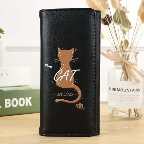 Single Cat Wallet and Coin Purse