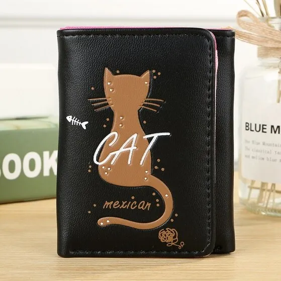 Single Cat Wallet and Coin Purse