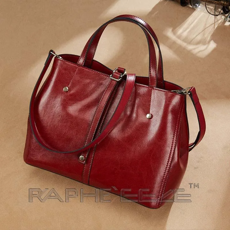 Stylish & Elegant Tote Handbag Purses for Women - Wine Red