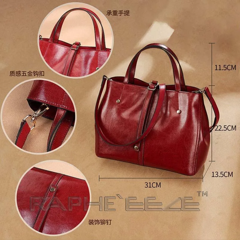 Stylish & Elegant Tote Handbag Purses for Women - Wine Red