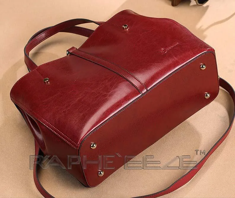 Stylish & Elegant Tote Handbag Purses for Women - Wine Red