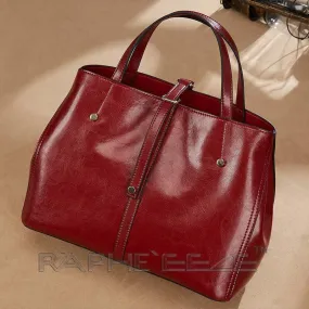 Stylish & Elegant Tote Handbag Purses for Women - Wine Red