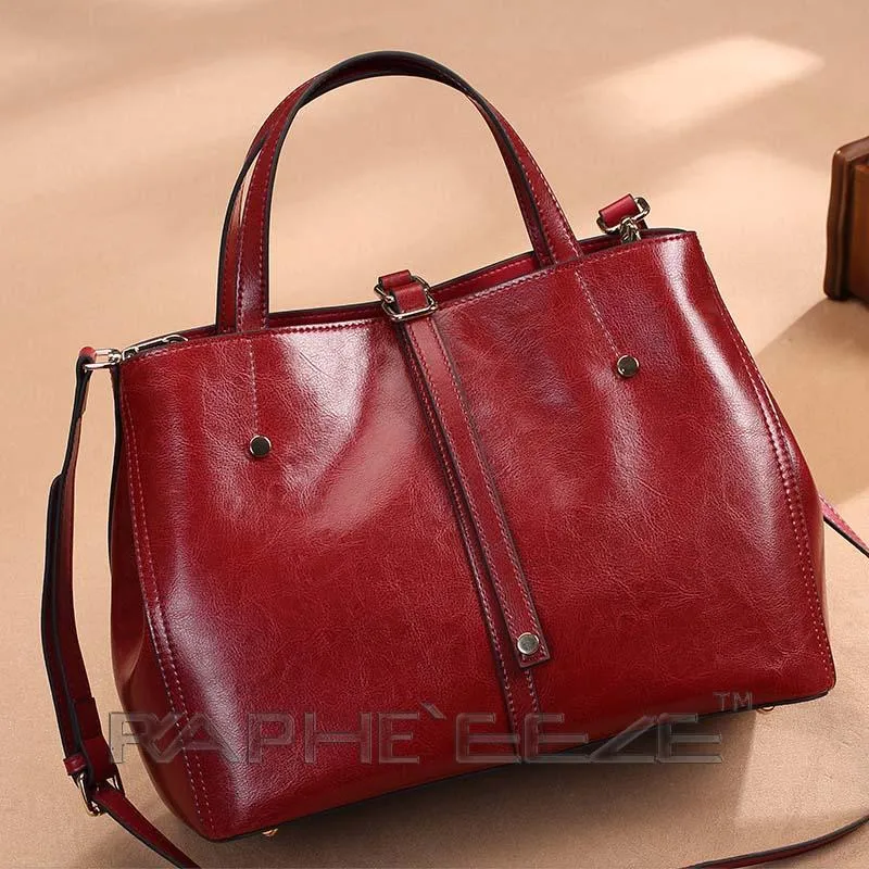 Stylish & Elegant Tote Handbag Purses for Women - Wine Red