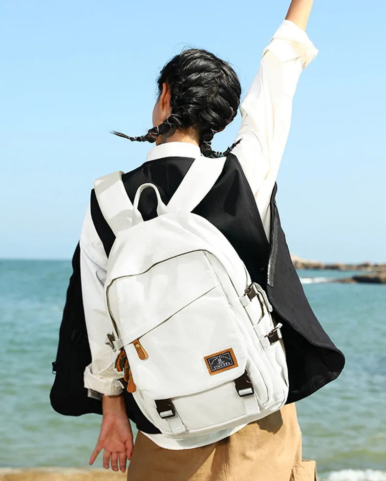 Stylish Canvas Laptop Backpack Ladies Rucksack For Women