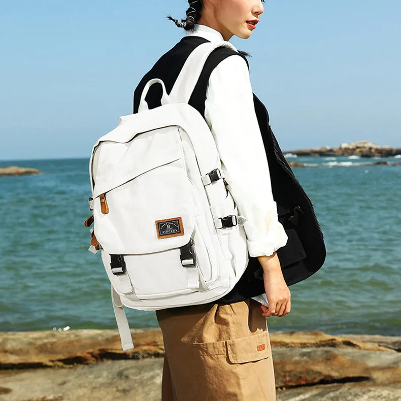 Stylish Canvas Laptop Backpack Ladies Rucksack For Women